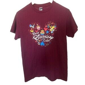 Disney Women's Small Best Birthday Ever T-Shirt Minnie Mouse Mickey Mouse Goofy